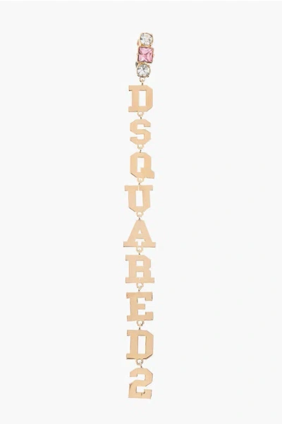 Dsquared2 Golden Effect Metal Single Earring With D2 Lettering Pendant Grösse Uni