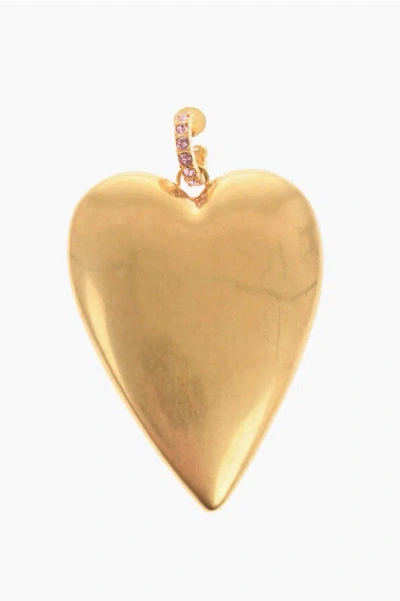 Dsquared2 Golden Effect Single Earring With Maxi Heart-shaped Pendant Grösse Unic