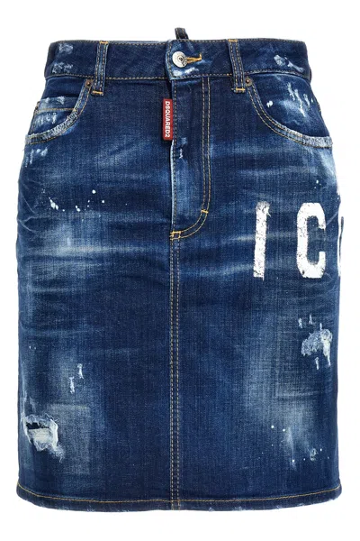Dsquared2 Gonna Denim 'icon Spray' In Blue