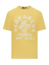 Dsquared2 Cotton Crew-neck T-shirt With Print In Yellow
