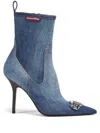 Dsquared2 Gothic 100mm Denim Boots In Blue