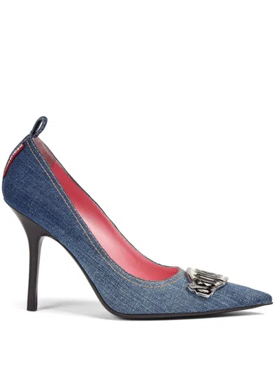 Dsquared2 100mm Gothic Denim Pumps In Medium Blue