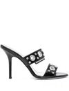 Dsquared2 Gothic 100mm Leather Sandals In Black