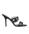 Dsquared2 Gothic 100mm Leather Sandals In Black