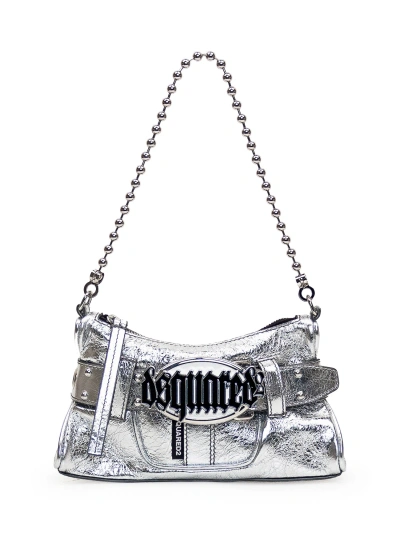 Dsquared2 Gothic Belt Clutch Bag In Silver