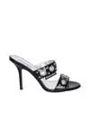 Dsquared2 Gothic 100mm Leather Sandals In Black