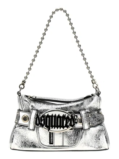 Dsquared2 Gothic Belt Clutch Bag In Silver