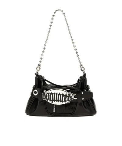 Dsquared2 Gothic Leather Belt Beg In Black