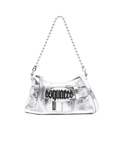 Dsquared2 Gothic Leather Clutch Bag In White