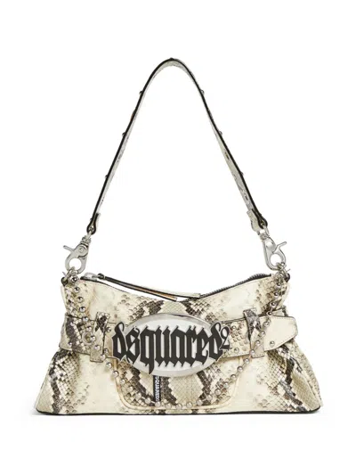 Dsquared2 Gothic Leather Shoulder Bag In 中性色