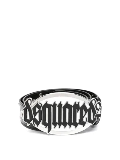 DSQUARED2 GOTHIC LOGO LEATHER BELT