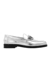 Dsquared2 Gothic Metallic-finish Leather Loafers In White