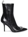 Dsquared2 Gothic Plaque Black Pointed Booties In Black