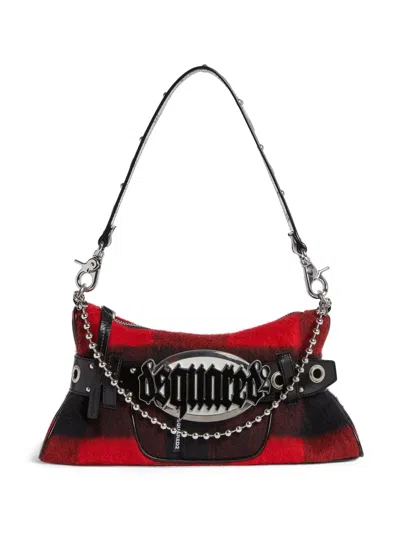 Dsquared2 Gothic Shoulder Bag In Red/black