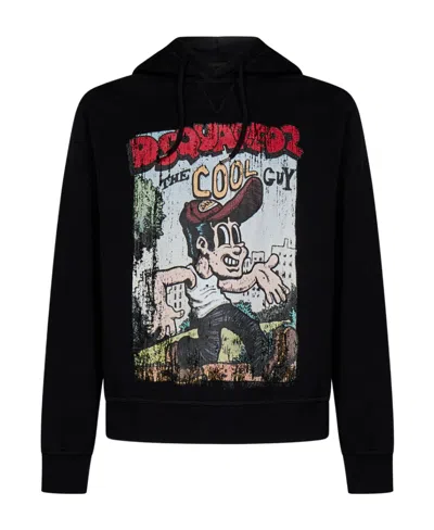 DSQUARED2 DSQUARED2 GRAFFITI PRINTED DRAWSTRING HOODIE