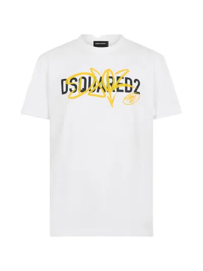 Dsquared2 Graffiti Cool-fit T-shirt In Brown