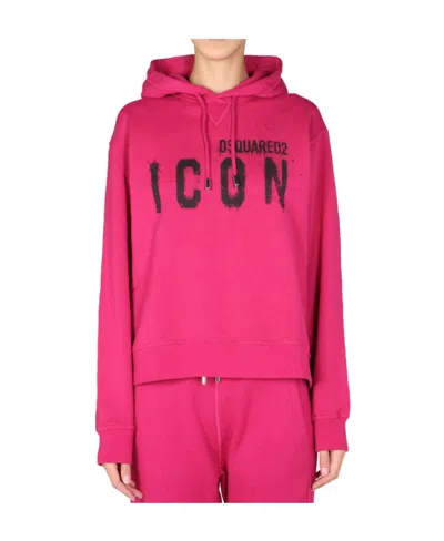 Dsquared2 Graffiti Logo Print Hoodie In Pink