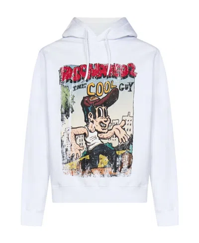 Dsquared2 Graffiti-print Cotton Hoodie In White