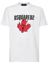 Dsquared2 White Crewneck T-shirt Witrh Screaming Maple In White