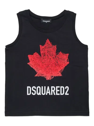 Dsquared2 Kids' Graphic-detail T-shirt In Black