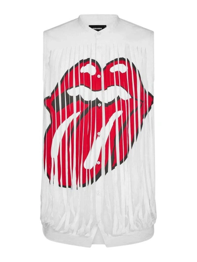 Dsquared2 Graphic Effect Shirt In White