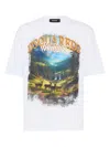 Dsquared2 Graphic Landscape Print Cotton T-shirt In White