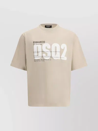 Dsquared2 Graphic Logo Maxi Print T-shirt In Neutral