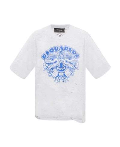 Dsquared2 Graphic-logo Print T-shirt In White