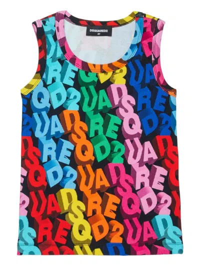 Dsquared2 Kids' Graphic-pattern Tank Top In Multi