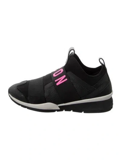 Pre-owned Dsquared2 Graphic Print Athletic Sneakers In Black