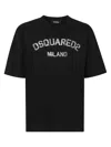 Dsquared2 Graphic Print Black Crew Neck T-shirt In Black