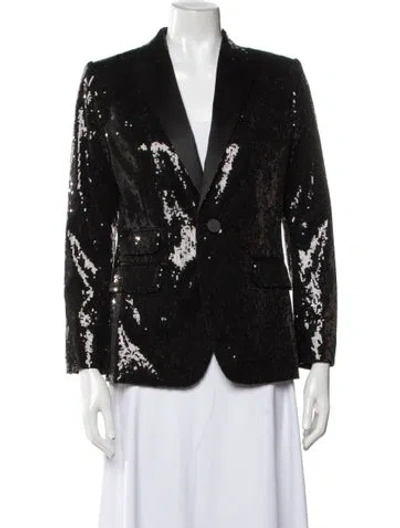 Pre-owned Dsquared2 Graphic Print Blazer In Black