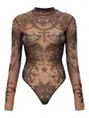 Dsquared2 Graphic-print Bodysuit In Brown