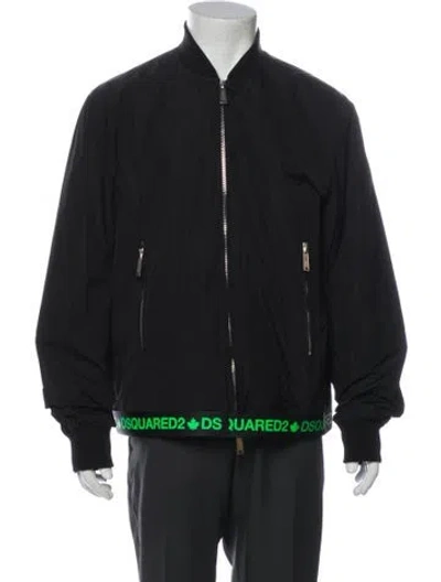 Pre-owned Dsquared2 Graphic Print Bomber Jacket In Black