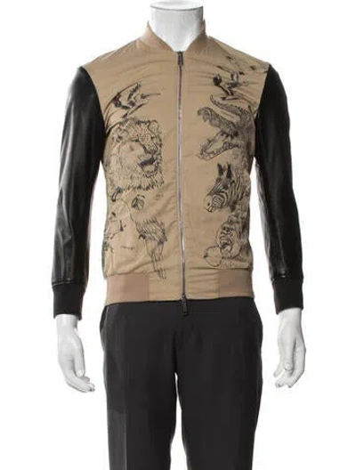 Pre-owned Dsquared2 Graphic Print Bomber Jacket In Neutrals