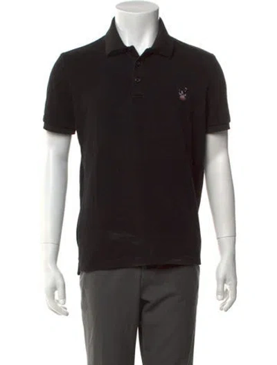 Pre-owned Dsquared2 Graphic Print Collar Polo Shirt In Black