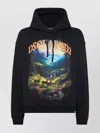 Dsquared2 Scenic Mountain Landscape Hoodie With Drawstring Detail In Black