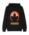 Dsquared2 Graphic-print Cotton Hoodie In Black