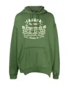 Dsquared2 Ragian Hoodie Sweatshirt With Lettering Print In Green