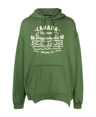 DSQUARED2 DSQUARED2 SLOGAN PRINTED DRAWSTRING HOODIE