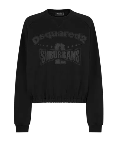 Dsquared2 Graphic-print Cotton Sweatshirt In Black