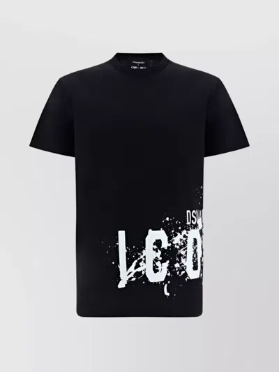 Dsquared2 Graphic Print Cotton T-shirt In Black