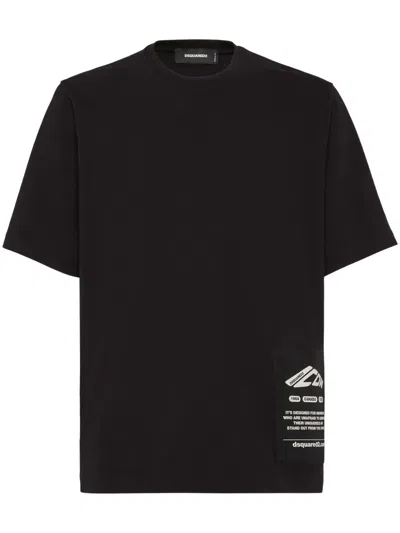 Dsquared2 Graphic-print Cotton T-shirt In Black