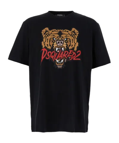 DSQUARED2 DSQUARED2 LOGO PRINTED CREWNECK T-SHIRT