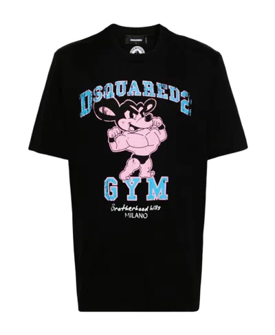 Dsquared2 Graphic-print Cotton T-shirt In Black