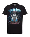 Dsquared2 Front Printed Cool Fit Crew-neck T-shirt In Black