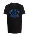 Dsquared2 Cotton Crew-neck T-shirt With Contrasting Print In Black