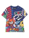 Dsquared2 Graphic-print Cotton T-shirt In Blau