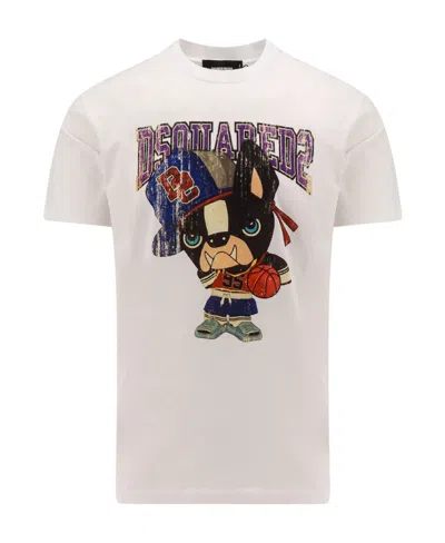 Dsquared2 Graphic-print Cotton T-shirt In Pink