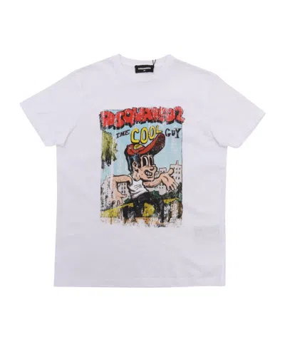 Dsquared2 Graphic-print Cotton T-shirt In White
